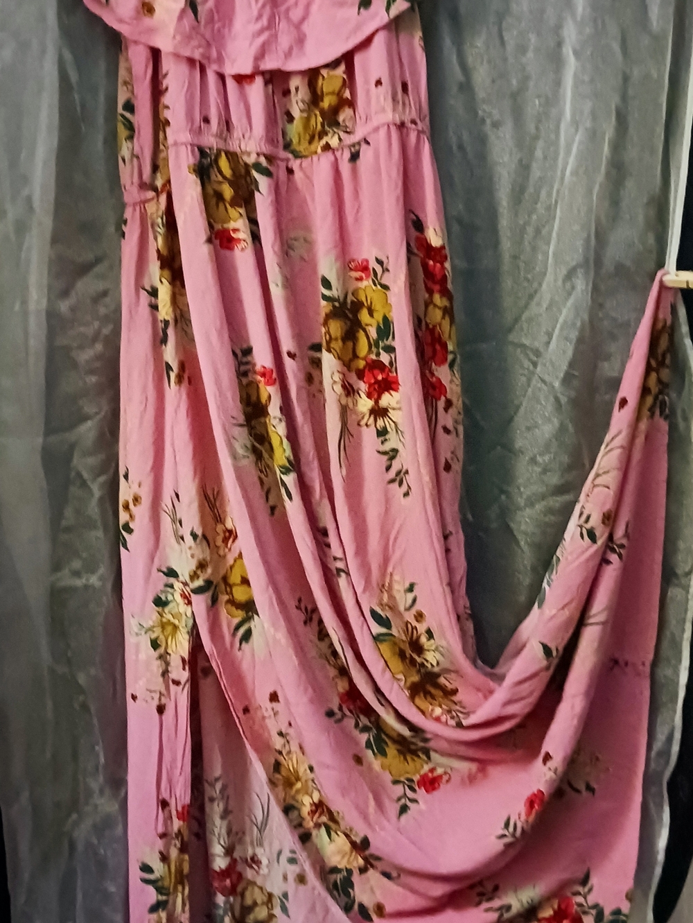 New Look Dusty Rose Pink Floral Off-Shoulder Maxi Dress